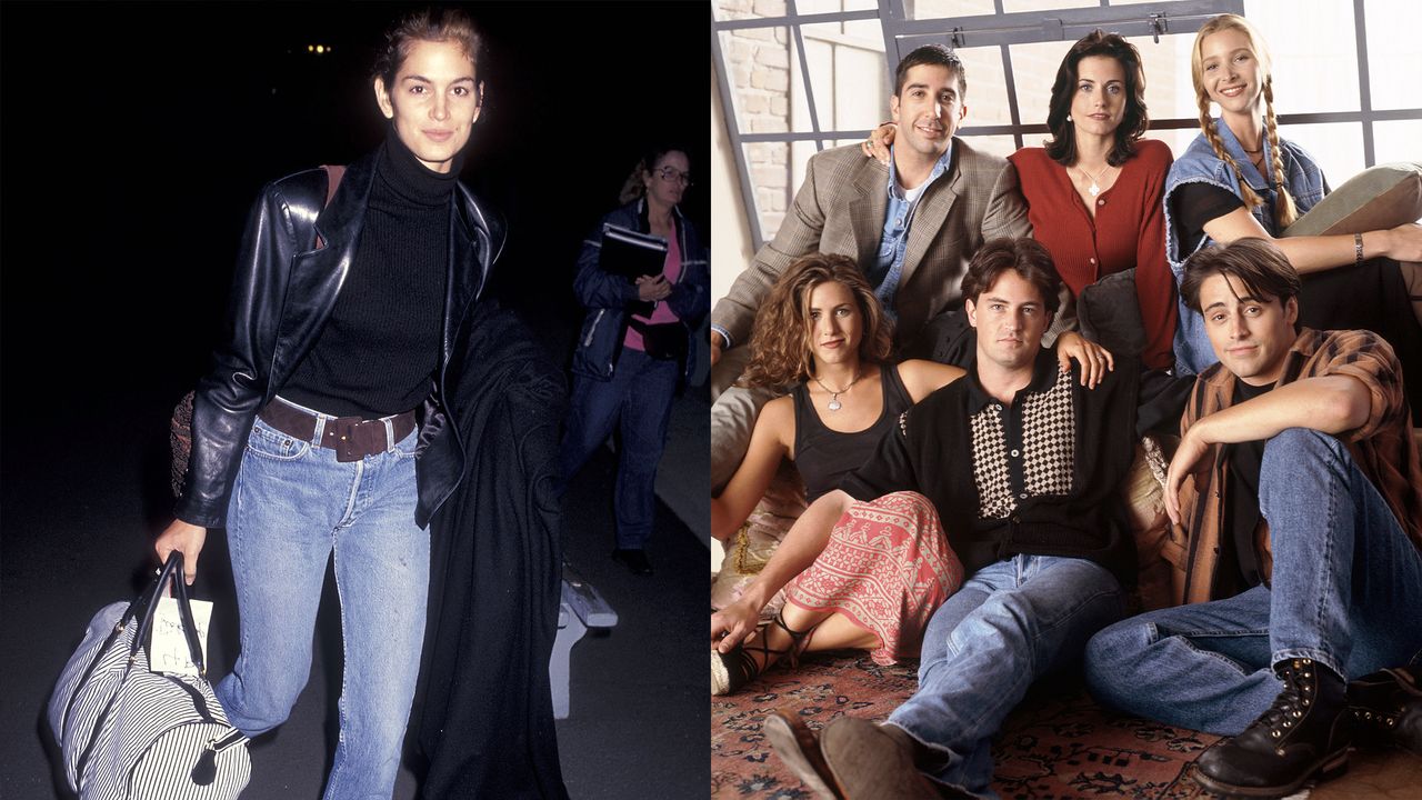 90s trends cindy crawford, friends cast