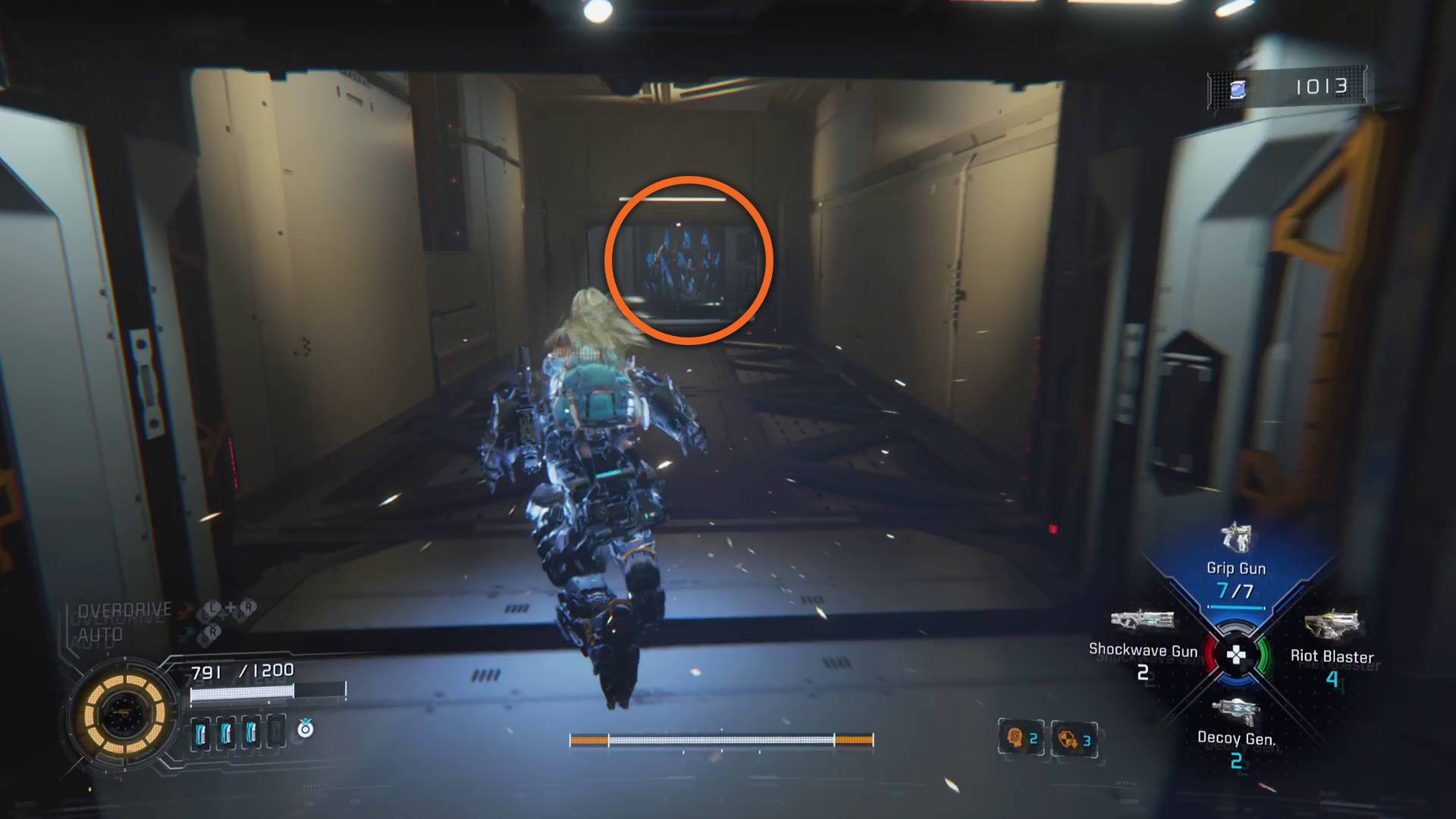 Pragmata Solar Power Plant blue crystals in power distribution center