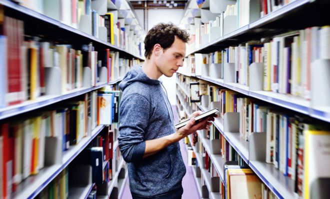 Man reading book