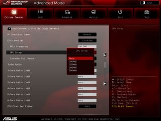 Asus' 100, 125, 166, and 250 MHz strap settings