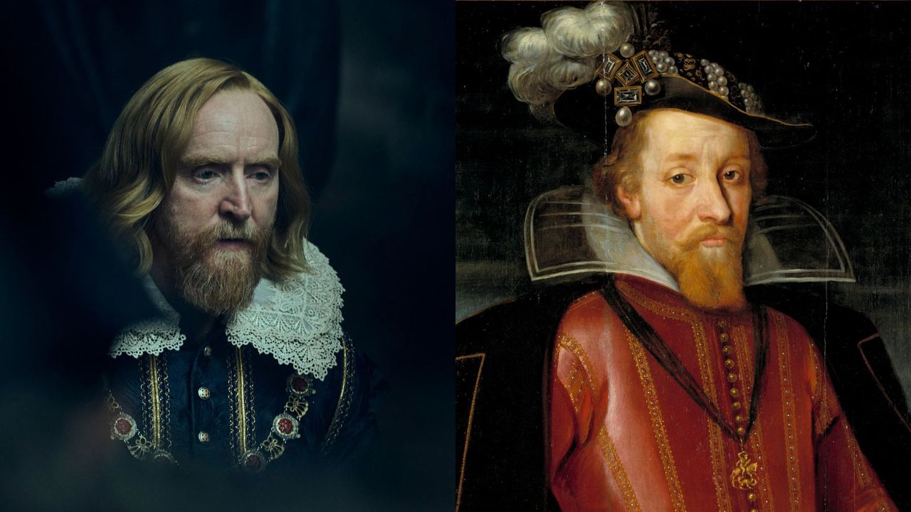 King James VI in Mary &amp; George and a real portrait of the King