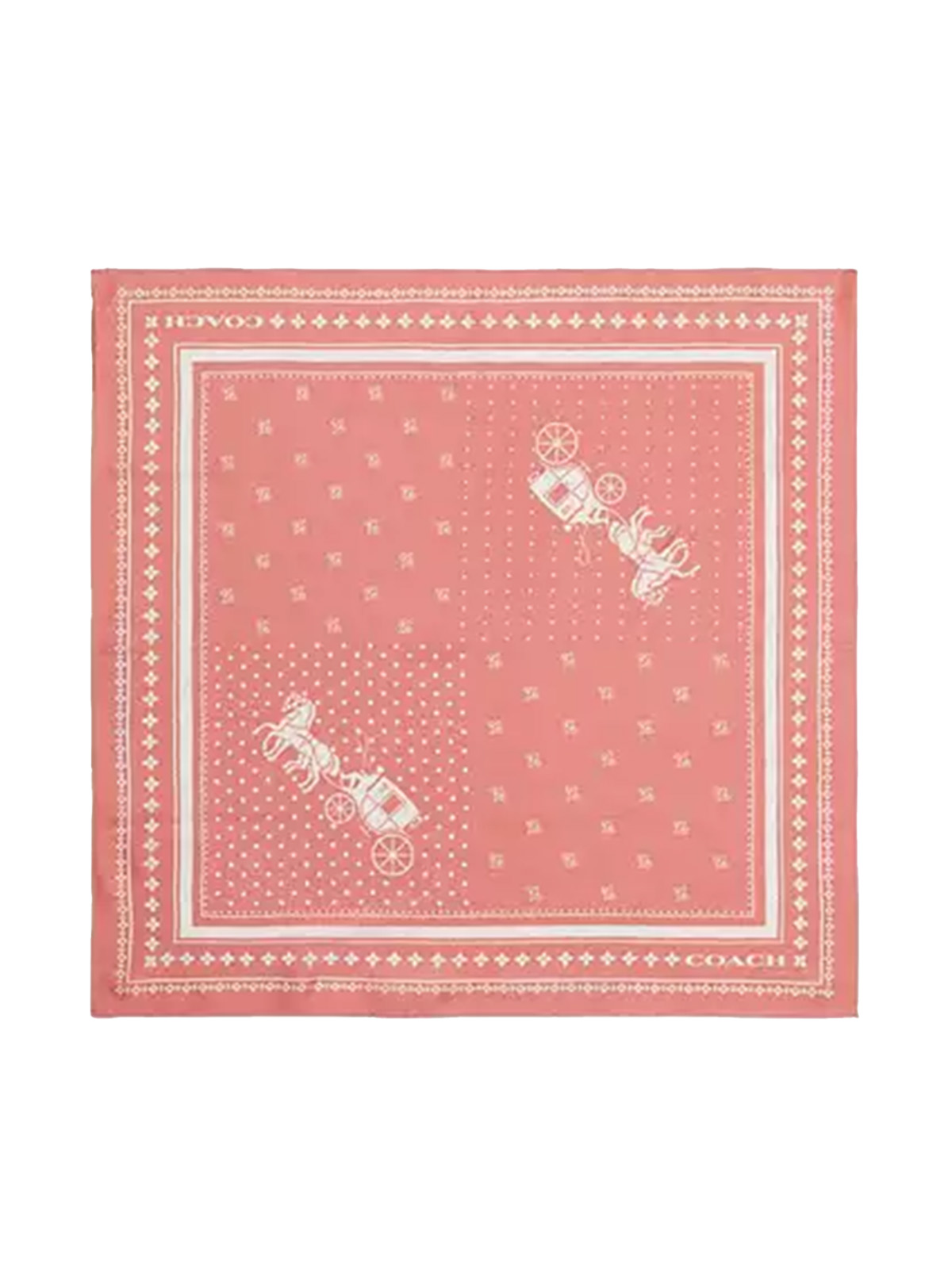Horse and Carriage Dot Print Silk Bandana