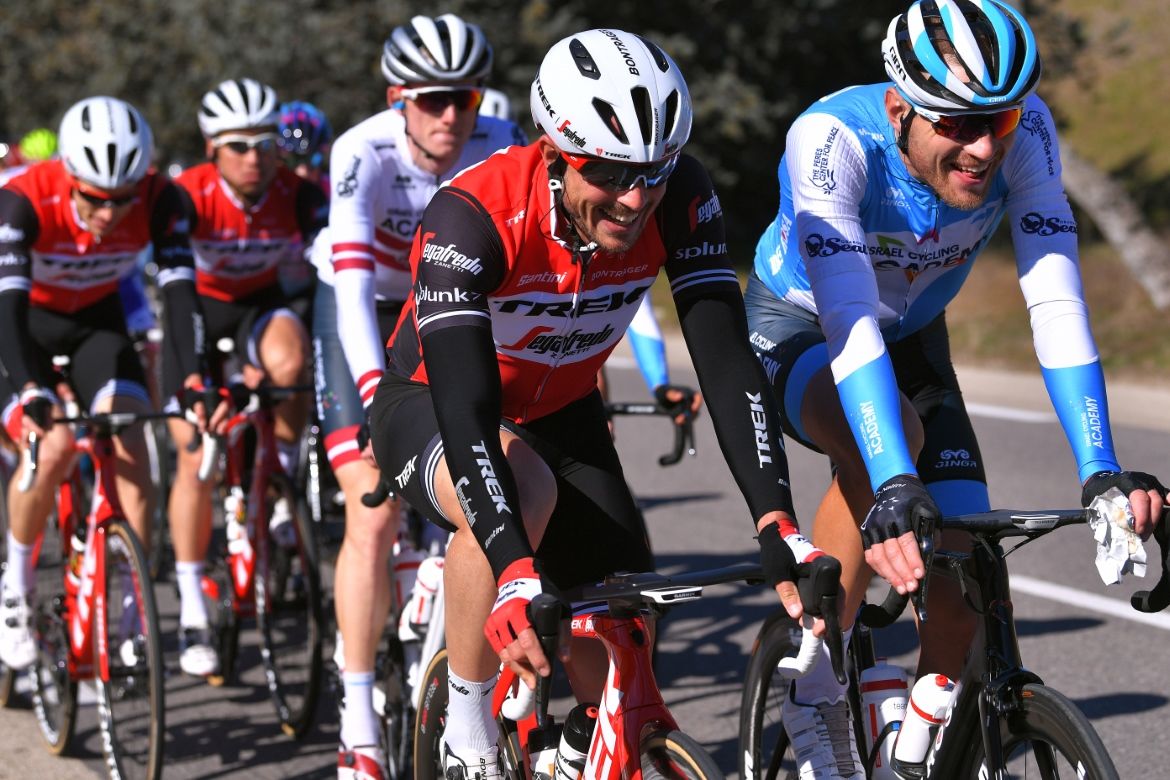 John Degenkolb shares a joke with Mathias Brandle