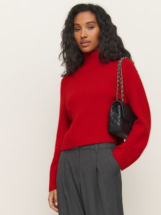 Brooke Cashmere Cropped Turtleneck