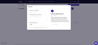 screenshot of the Dorik AI website builder being used