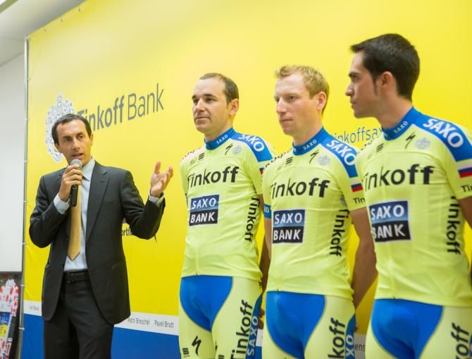 Tinkoff-Saxo jersey presentation in Moscow.