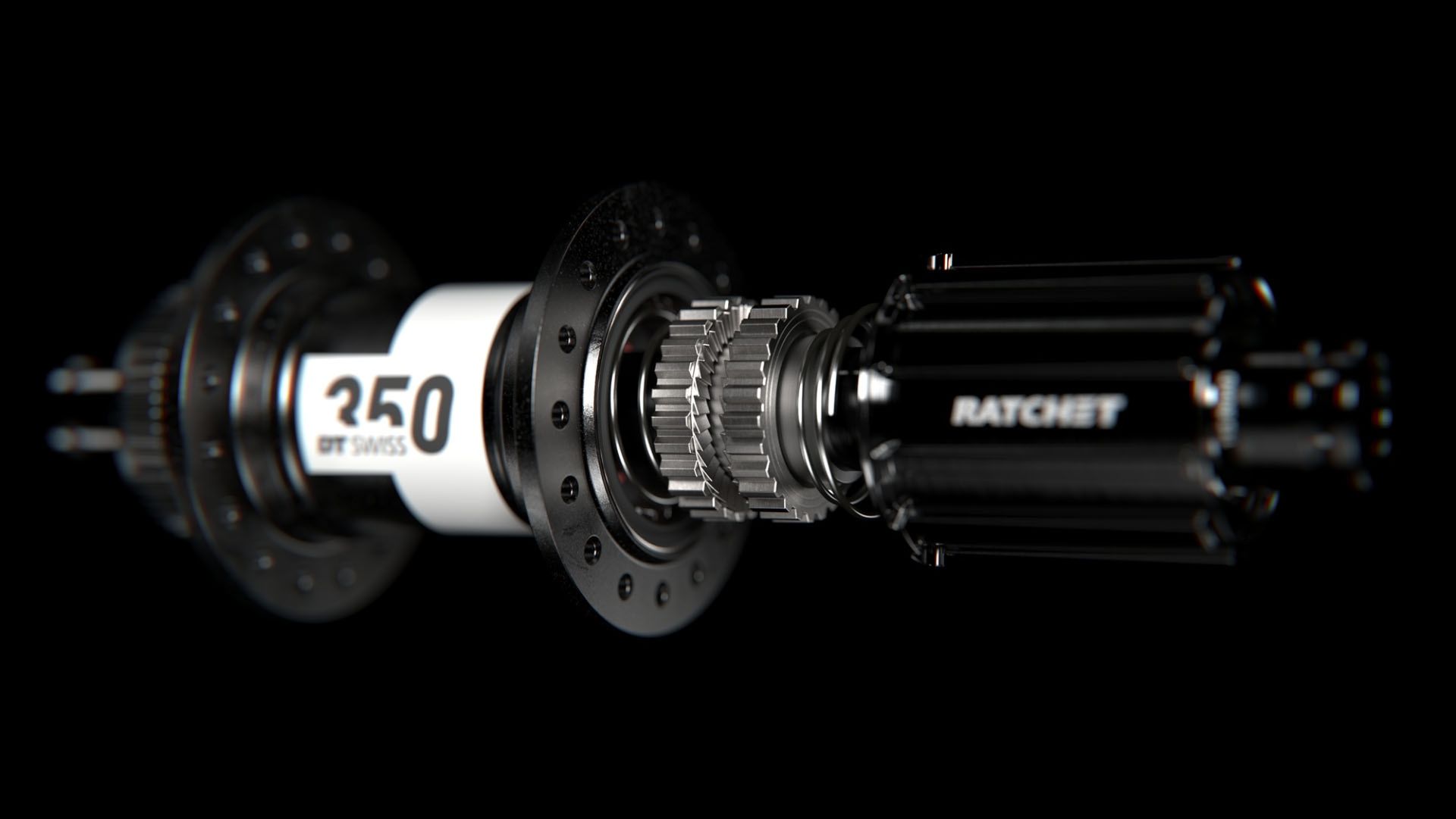 Images shows ratchet system usd in the DT Swiss 350 hub