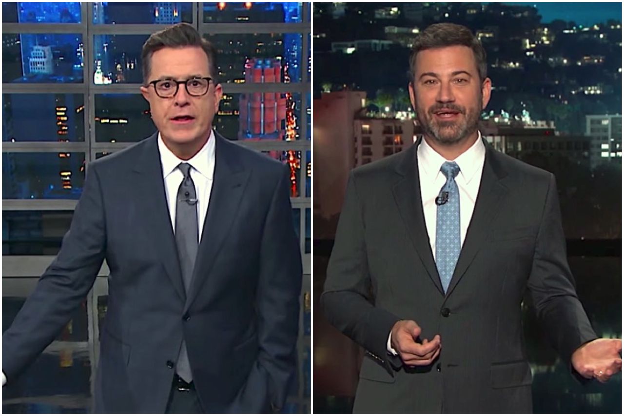 Stephen Colbert and Jimmy Kimmel poke fun at Trump&amp;#039;s IQ