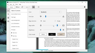Kindle for PC offers a small but useful selection of customization options for easier reading