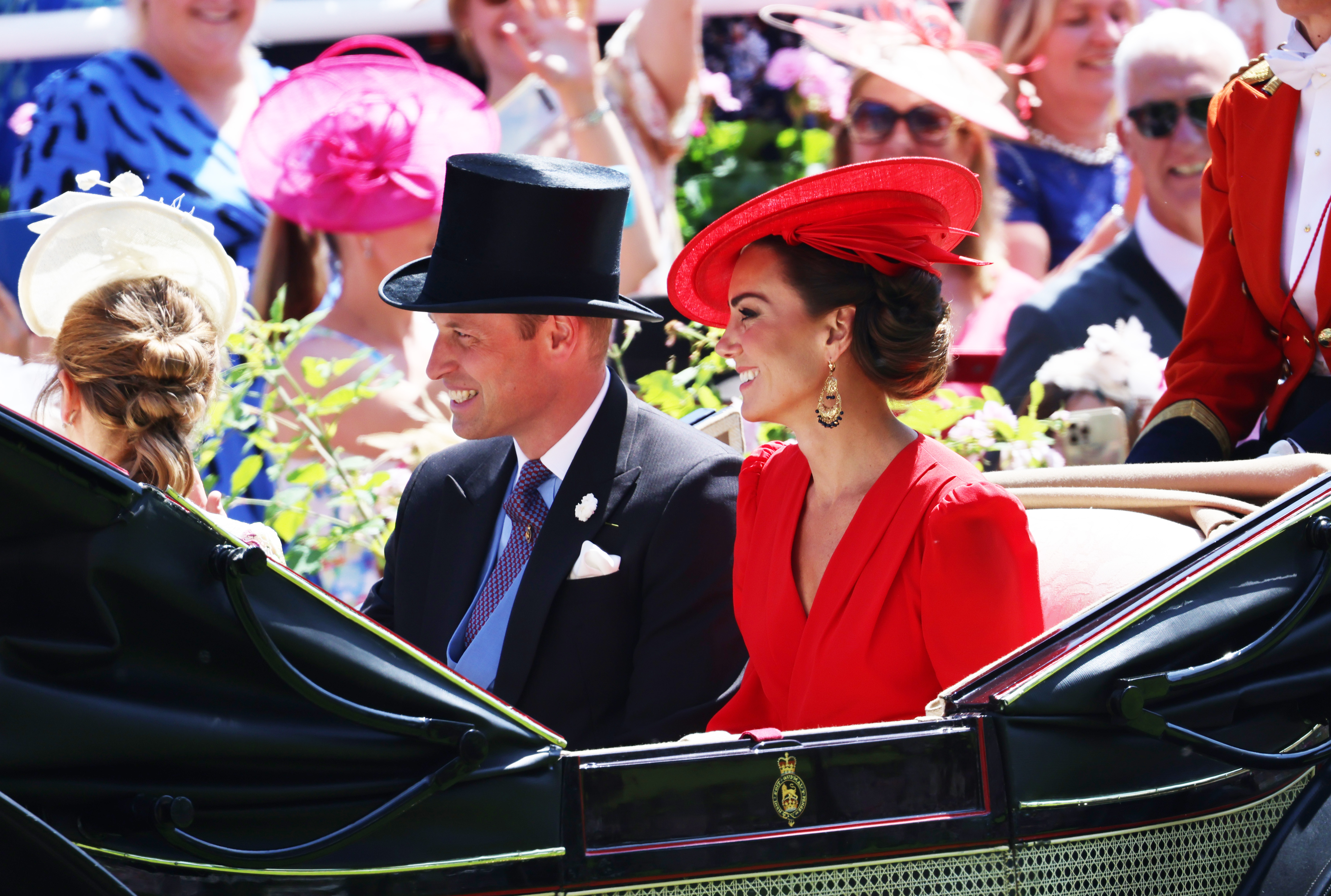 ASCOT, ENGLAND - JUNE 23: William, Prince of Wales (L) and Catherine, Princess of Wales attend Royal Ascot 2023 at Ascot Racecourse on June 23, 2023 in Ascot, England. (Photo by David M. Benett/Dave Benett/Getty Images for Royal Ascot)