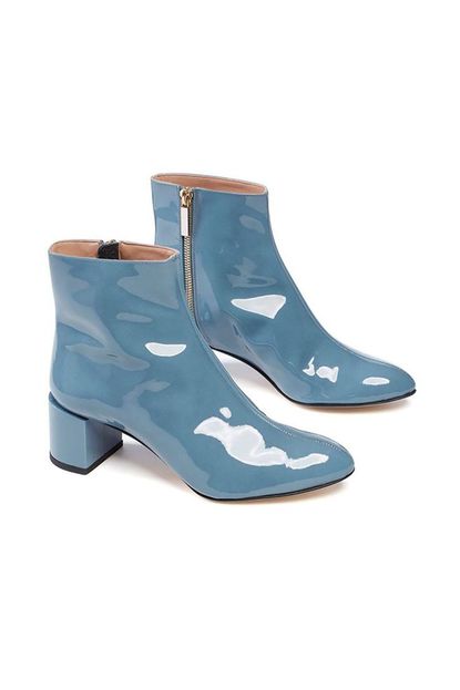 Dear Frances Blue Patent Leather Boots