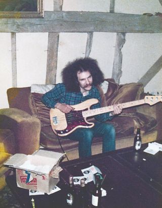 Bassist Pete Hurley during rehearsals for Lone Star's second album at Ridge Farm