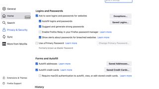 Making changes to Firefox password manager