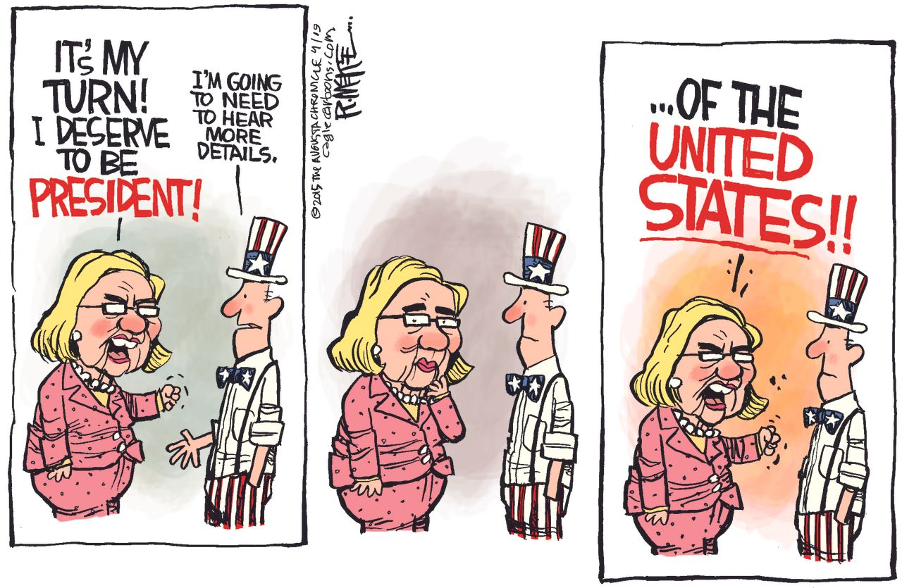 Political cartoon U.S. Hillary Clinton 2016