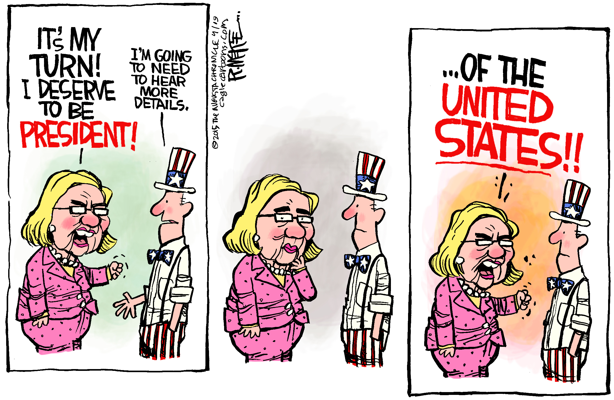 Political cartoon U.S. Hillary Clinton 2016