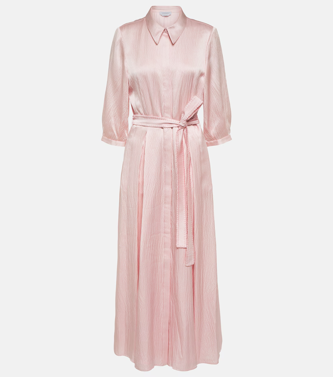 A pink Gabriela Hearst maxi shirt dress