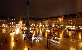 Pictured is the view over Place Vendôme, from the balcony