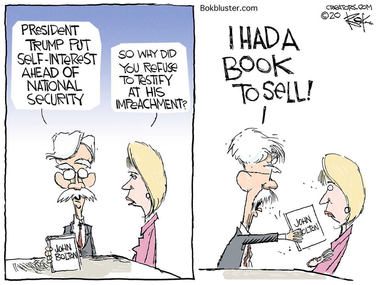 Political Cartoon U.S. Trump Bolton book | The Week