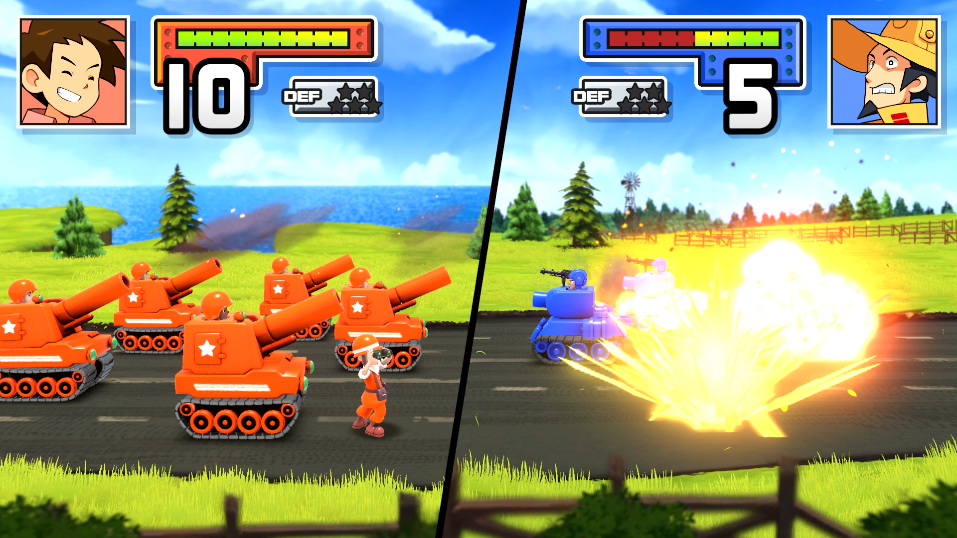 Advance Wars 1+2 Re-Boot Camp combat screen