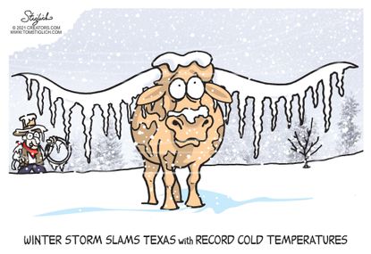 Editorial Cartoon U.S. Texas winter storm