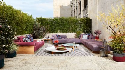 colourful garden furniture ideas: chaplins furniture outdoor sofas on patio