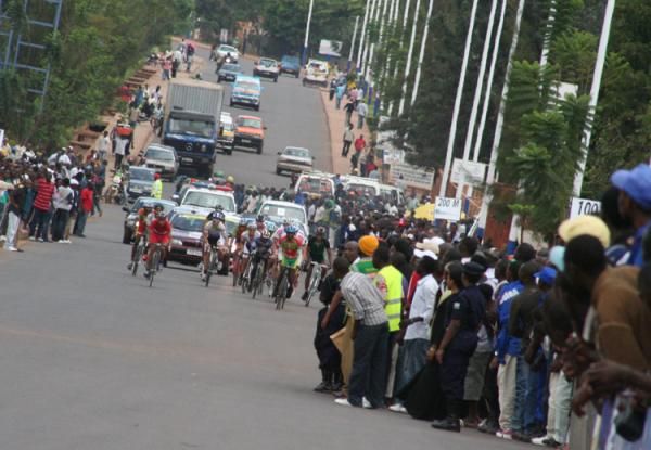 The second group arrives at the finish.