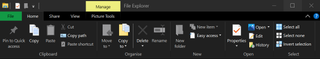 Ribbon interface on Windows Explorer