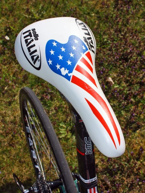 Hincapie gets a custom saddle, too.