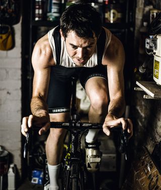 Addicted to cycling turbo trainer crop. Russ Eliis