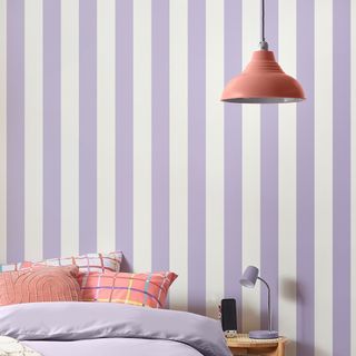 Next Lilac Craft Stripe 10M Wallpaper