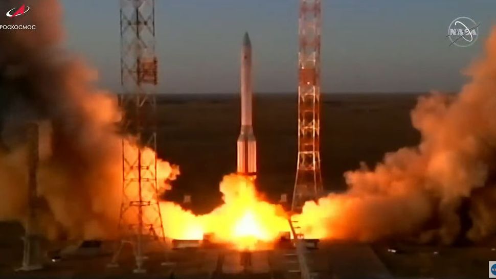 Russia launches huge Nauka science module to space station after years of delays