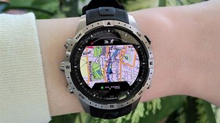 Garmin Marq Adventurer (Gen 2) watch with map on screen