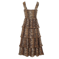 Ganni pleated smocked leopard-print dress, £285 | Ganni