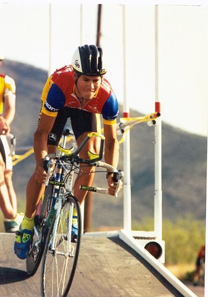 Mike Janelle competing on the road