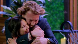 amy and johnny embrace during 'love is blind' season 6