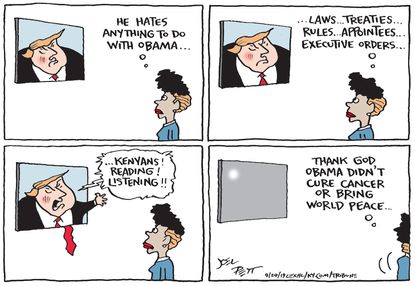 Poltical Cartoon U.S. Trump Obama Kenyans