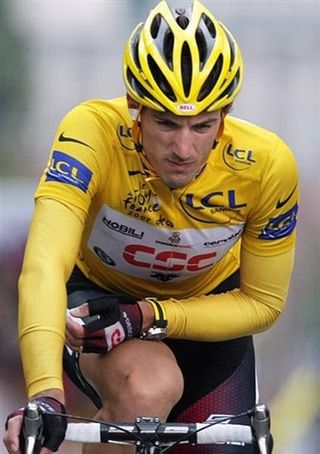 Fabian Cancellara grimaces with pain