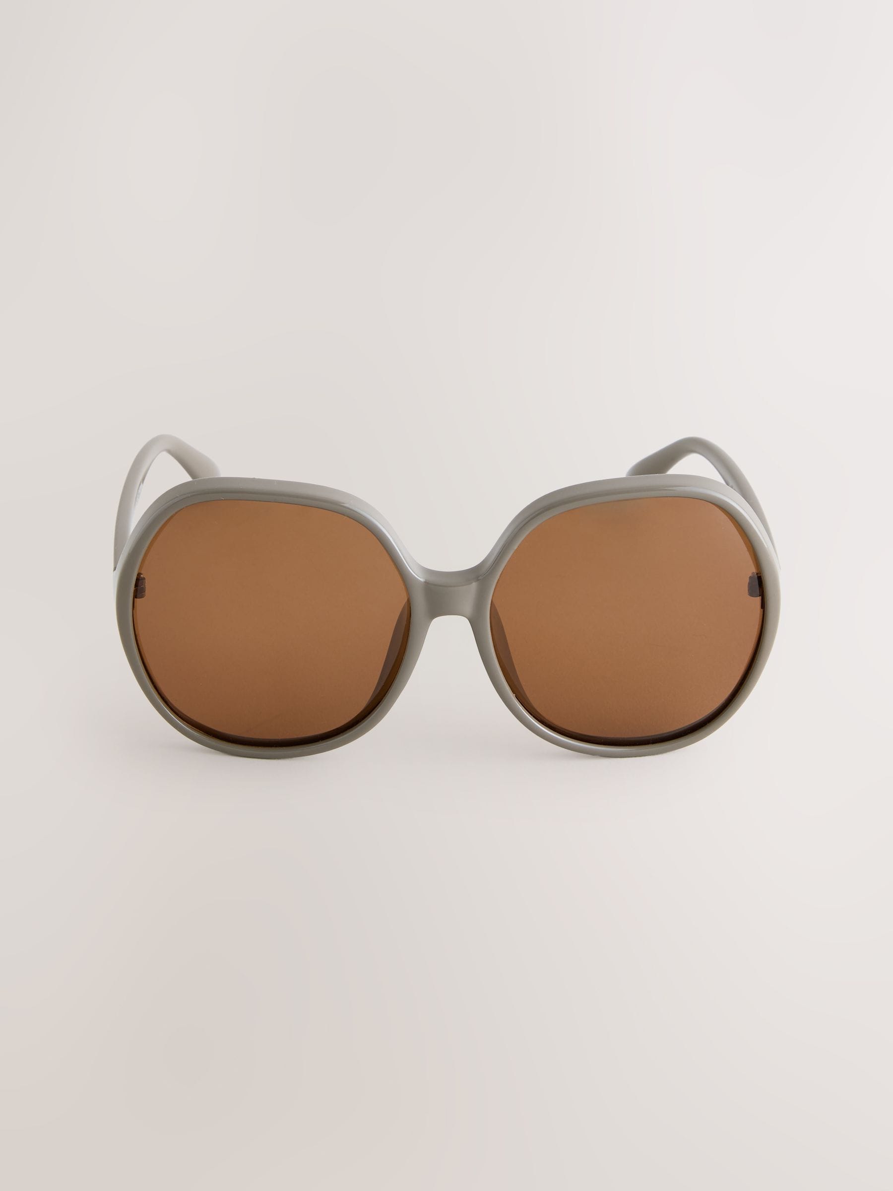 Nude Large Round Sunglasses