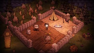 A screengrab from Dont Starve showing the main character Wilson