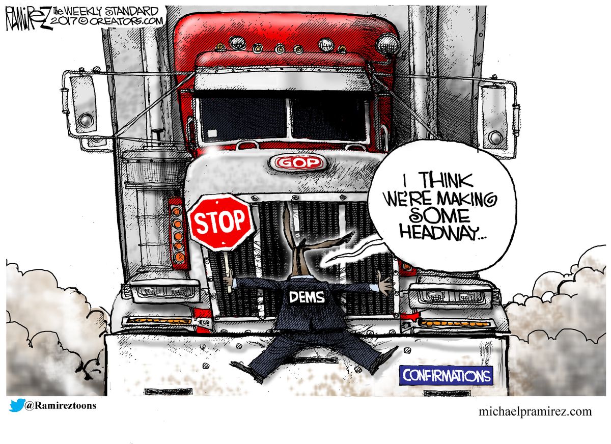 Political Cartoon U.S. GOP trucks Democrats Confirmation hearing ...