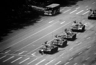 The tank man. Tiananmen Square