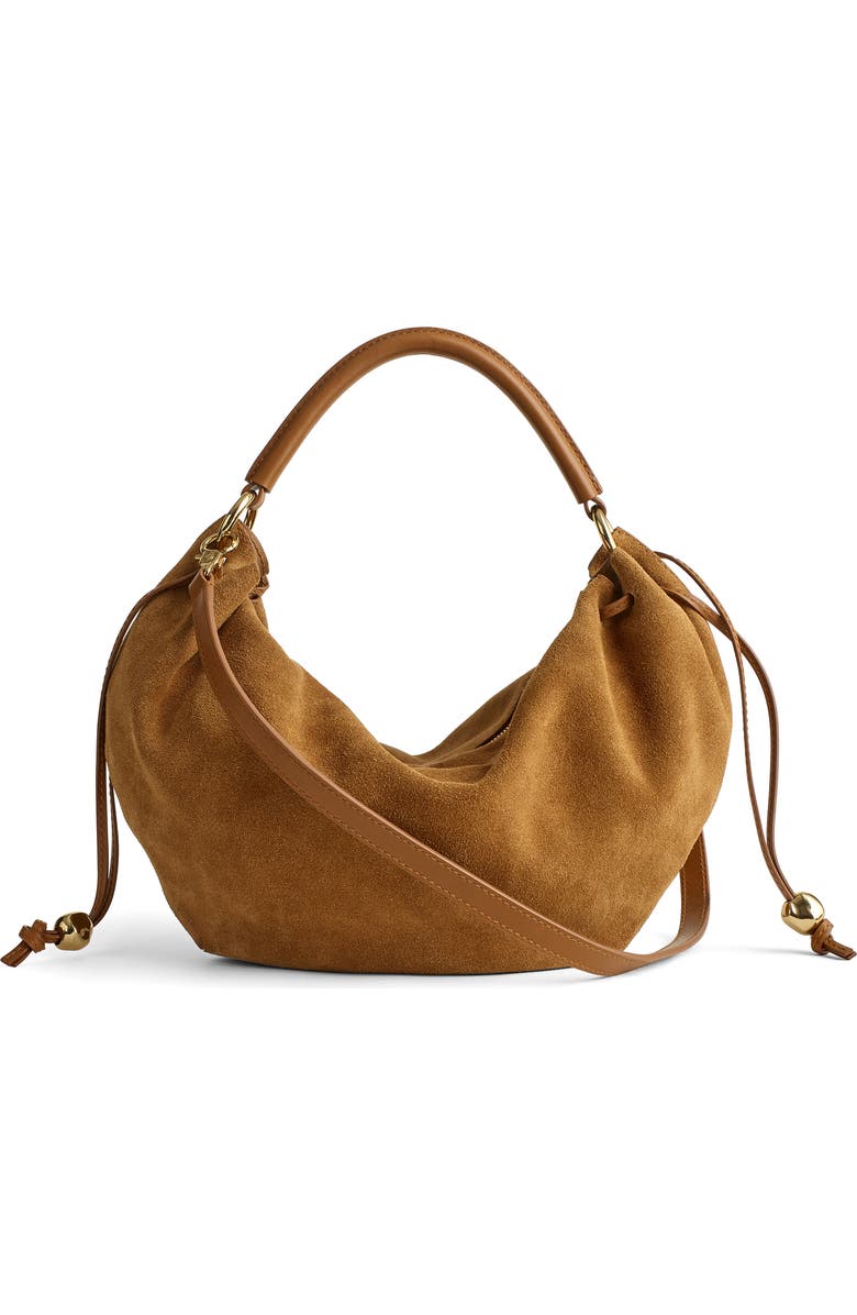 The Camren Gathered Suede Shoulder Bag