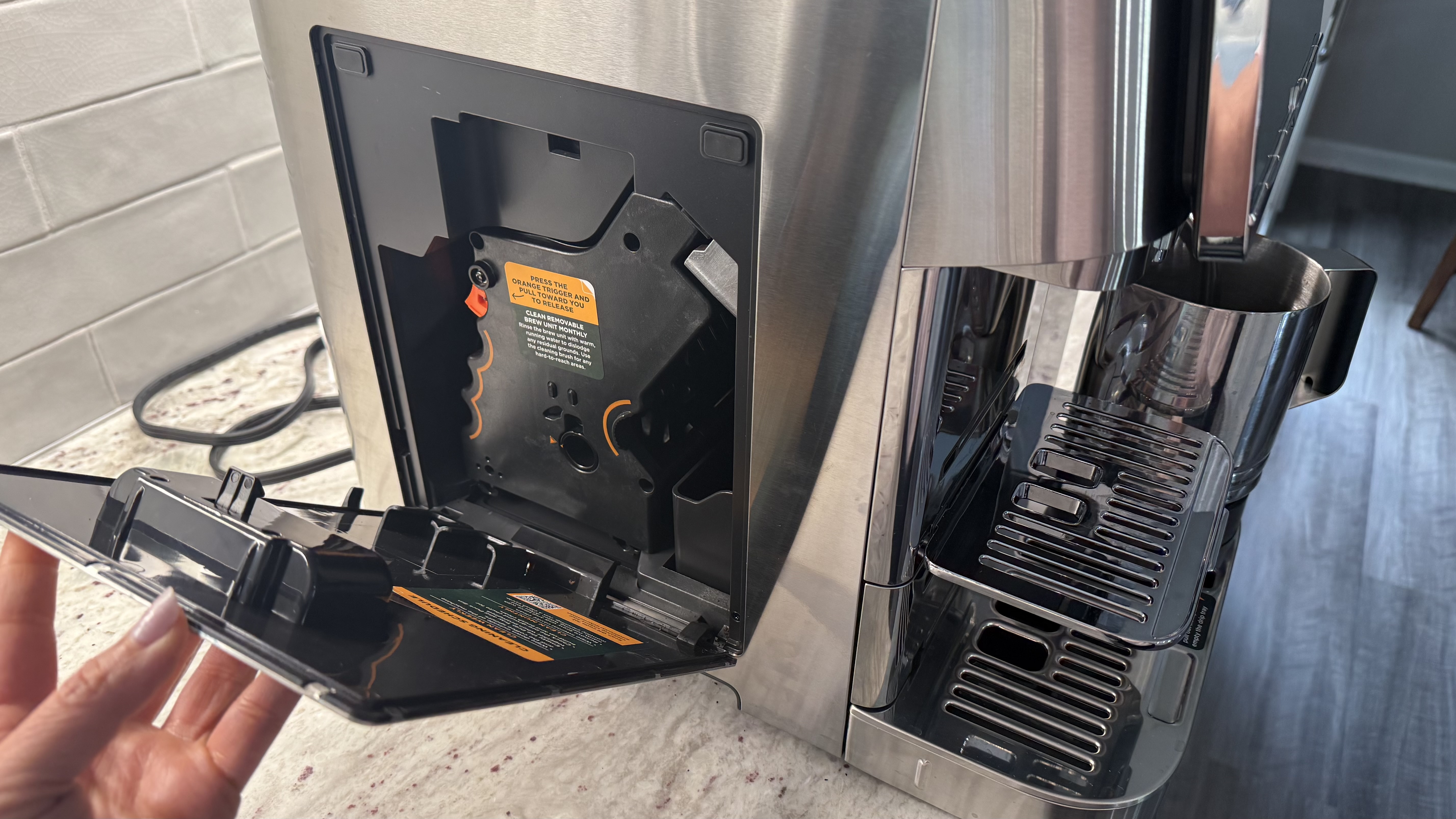 Ninja AutoBarista Pro side panel open