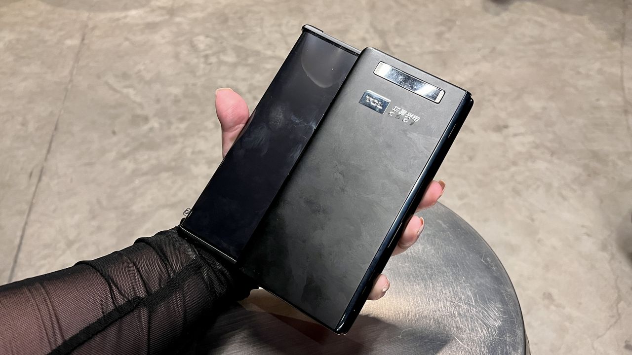 TCL front folded view fold and roll concept smartphone