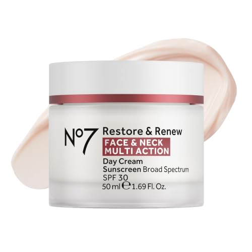 No7 Restore amp;amp; Renew Multi Action Face amp;amp; Neck Cream - Anti Aging Face Moisturizer With Spf 30 - Helps to Firm amp;amp; Hydrate Crepey Skin - Formulated With Hyaluronic Acid, Peptides amp;amp; Ceramides (1.69 Oz)