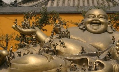 Could the fat Buddha be an influence on other religions? Churchgoers are more likely to become obese than those who avoided it, according to a new study.