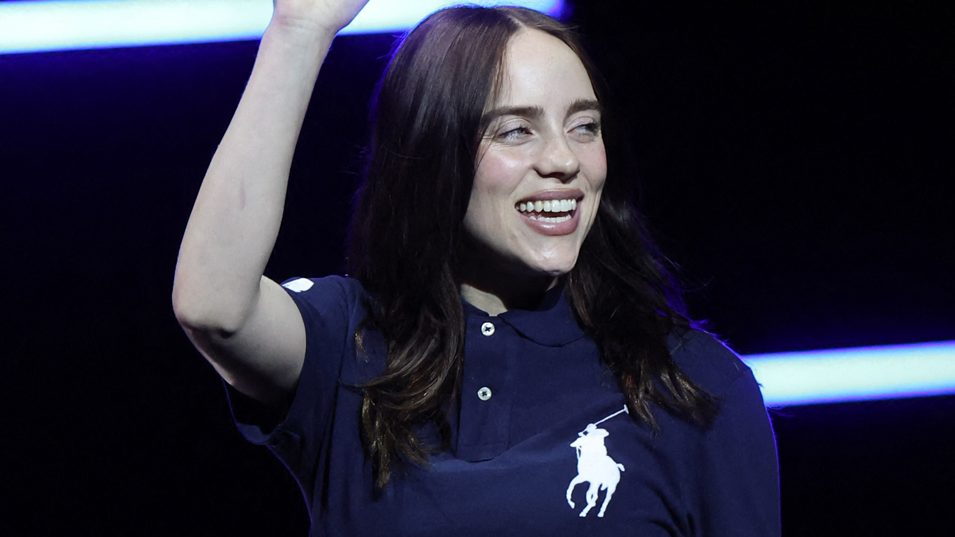 Billie Eilish wore the board shorts trend with Adidas Samba sneakers