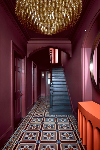 berry pink entryway