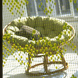 yellow beaded curtains