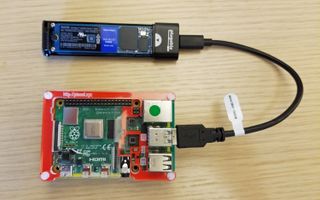 Raspberry Pi 4 with NVMe SSD Attached